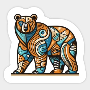 Bear illustration. Illustration of a bear in cubism style Sticker